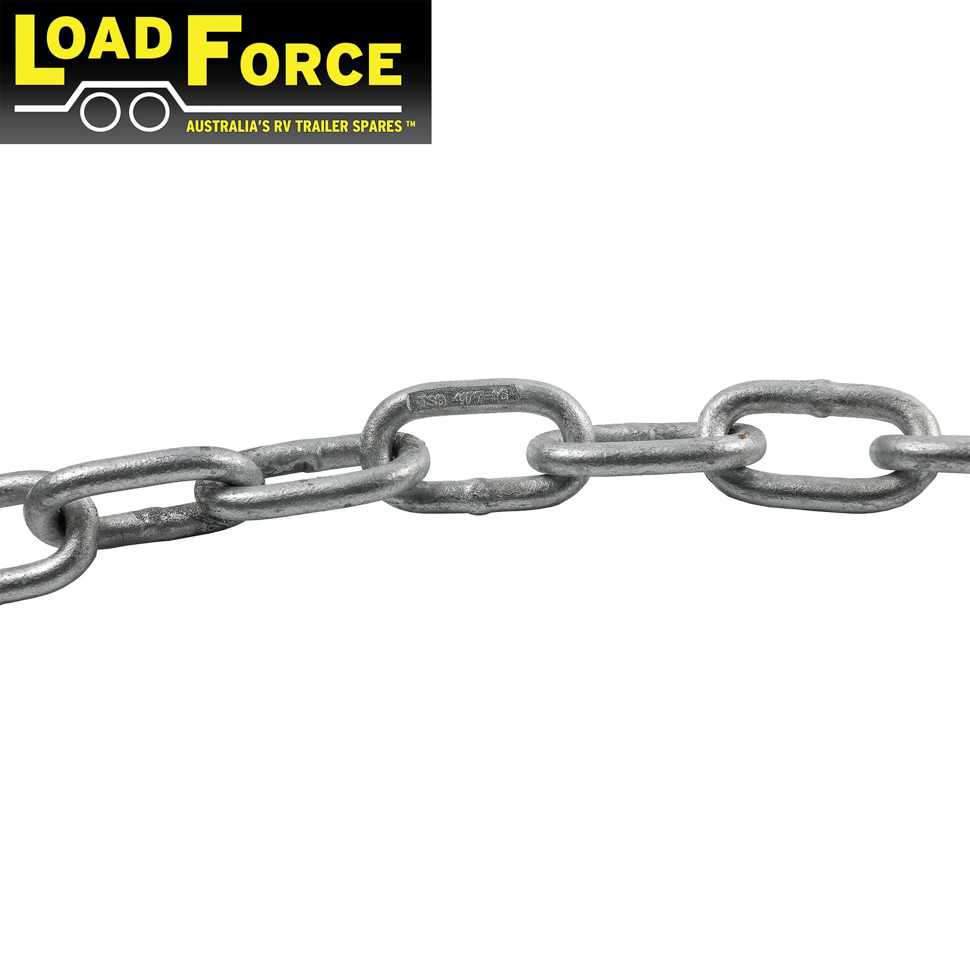 Trailer safety chain 8mm galvanised rated to 1600kg pre-cut to 1000mm - Trailer Spares Direct