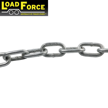 Trailer safety chain 8mm galvanised rated to 1600kg pre-cut to 1000mm - Trailer Spares Direct