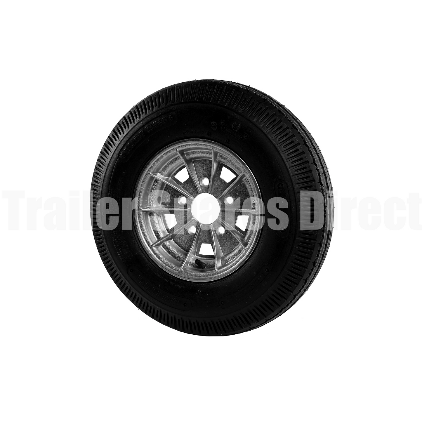 Assembled 10 inch alloy rim and tyre HT pattern