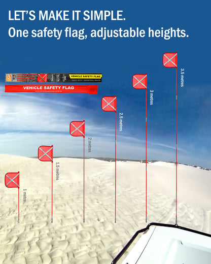 Safety Flag Adjustable Height up to 3.5m - Trailer Spares Direct