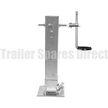 Heavy-duty side winding landing leg 110mm square - capacity 4500kg - Trailer Spares Direct