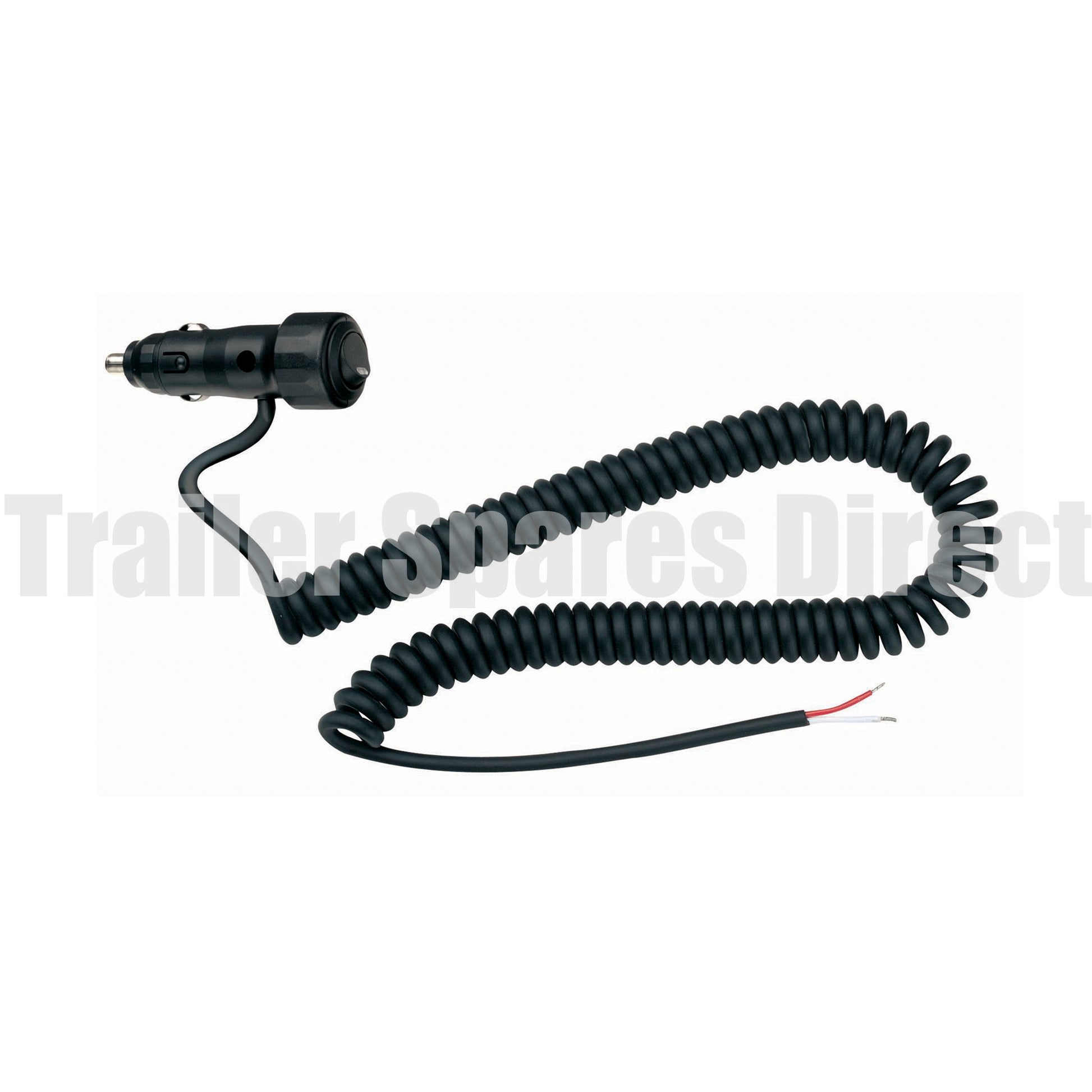 Narva cigarette lighter plug with 3 metre spiral lead and switch - Trailer Spares Direct