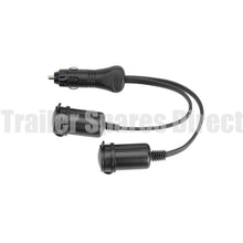 Narva heavy-duty adapter - cigarette lighter plug to twin accessory sockets - Trailer Spares Direct