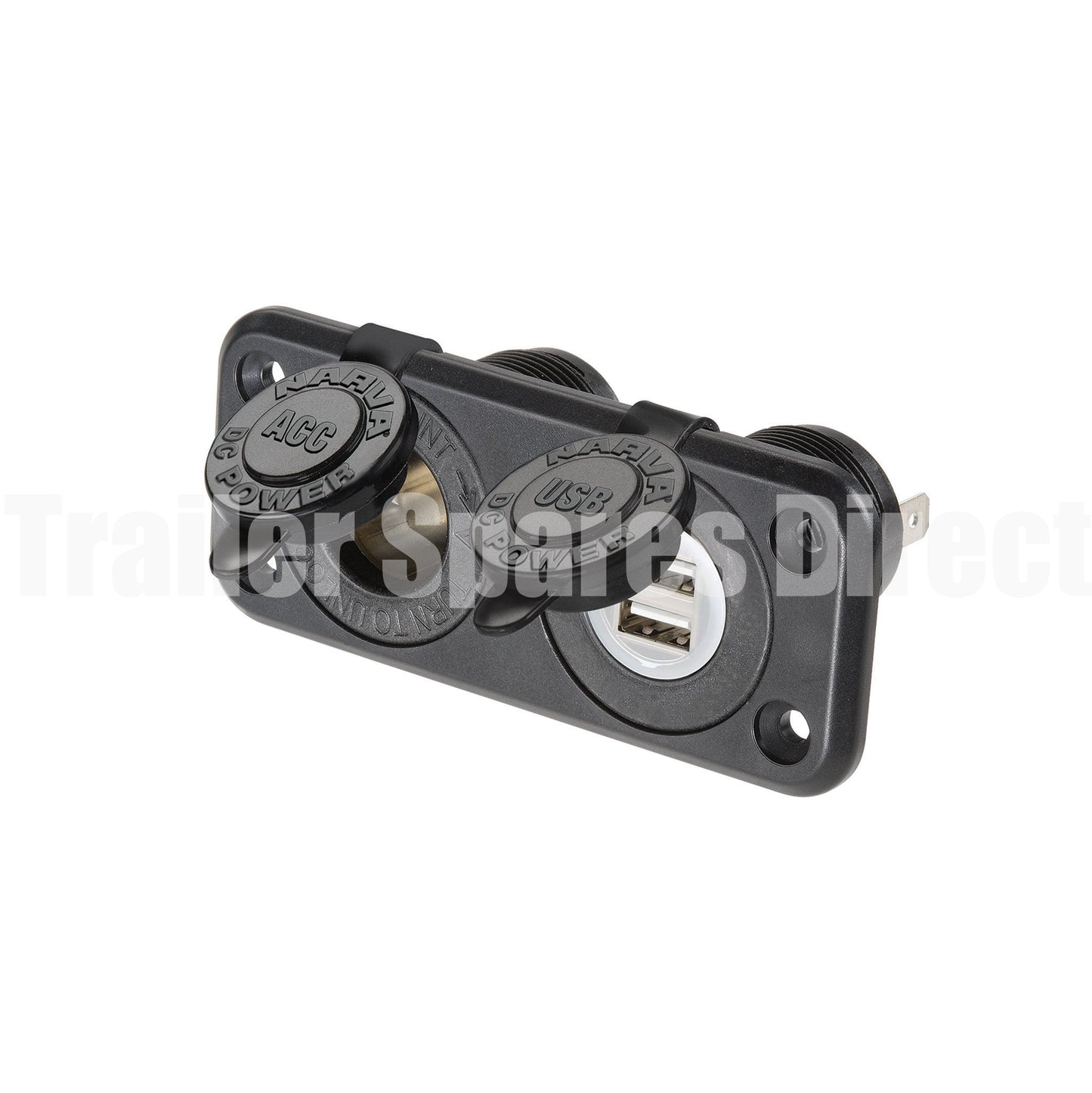 Narva heavy-duty twin accessory - dual USB sockets - Trailer Spares Direct