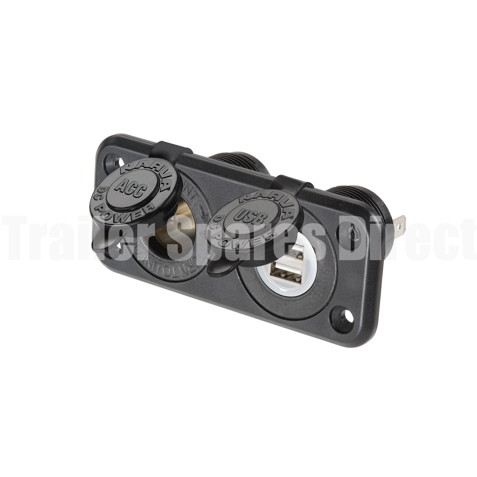 Narva heavy-duty twin accessory - dual USB sockets - Trailer Spares Direct