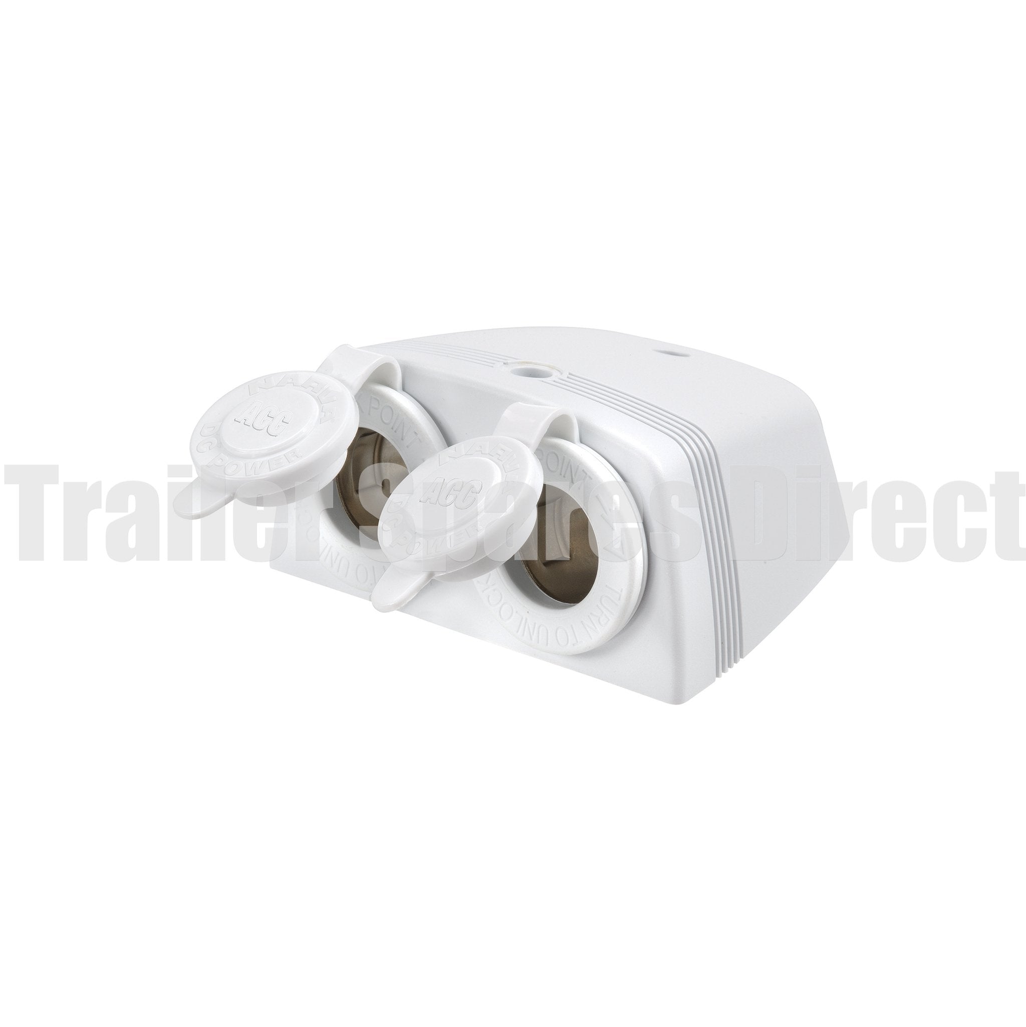narva twin surface mount sockets white