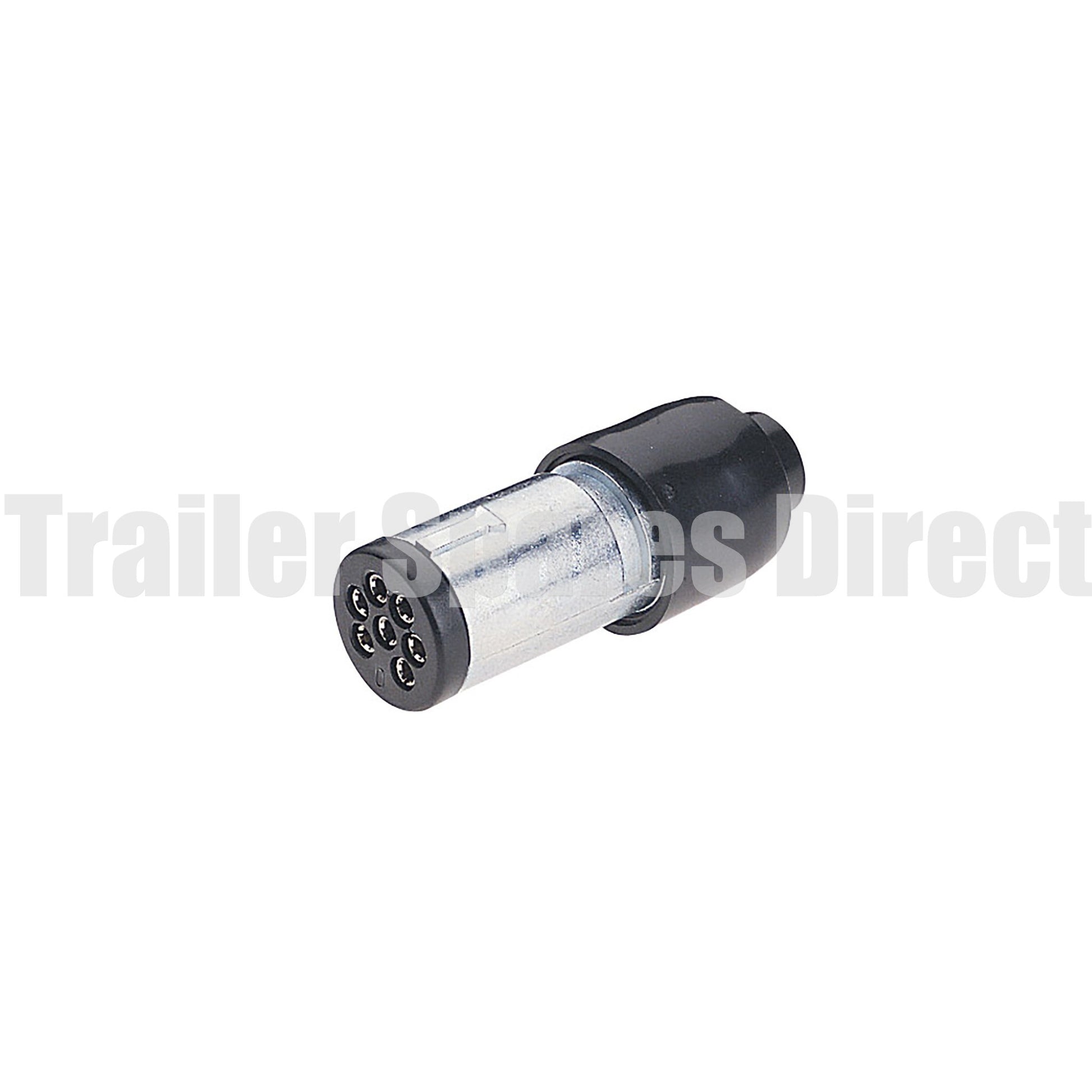 7 pin small round metal trailer plug - Trailer Spares Direct