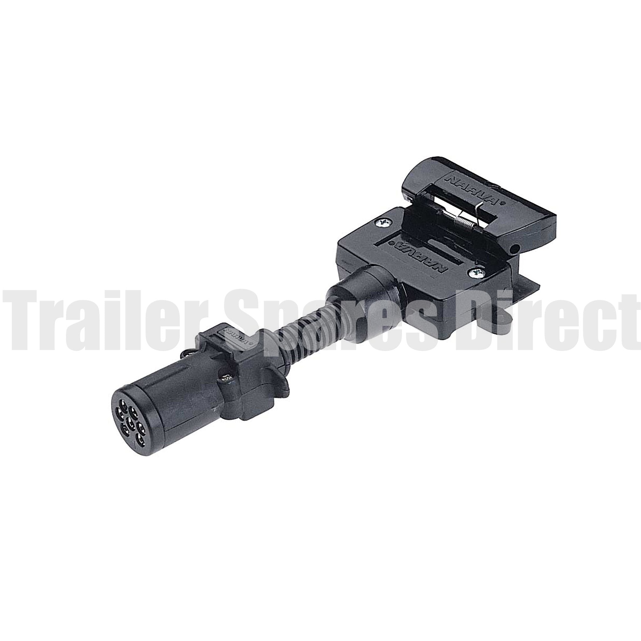 adapter 7 pin small round socket - 7 pin flat plug 
