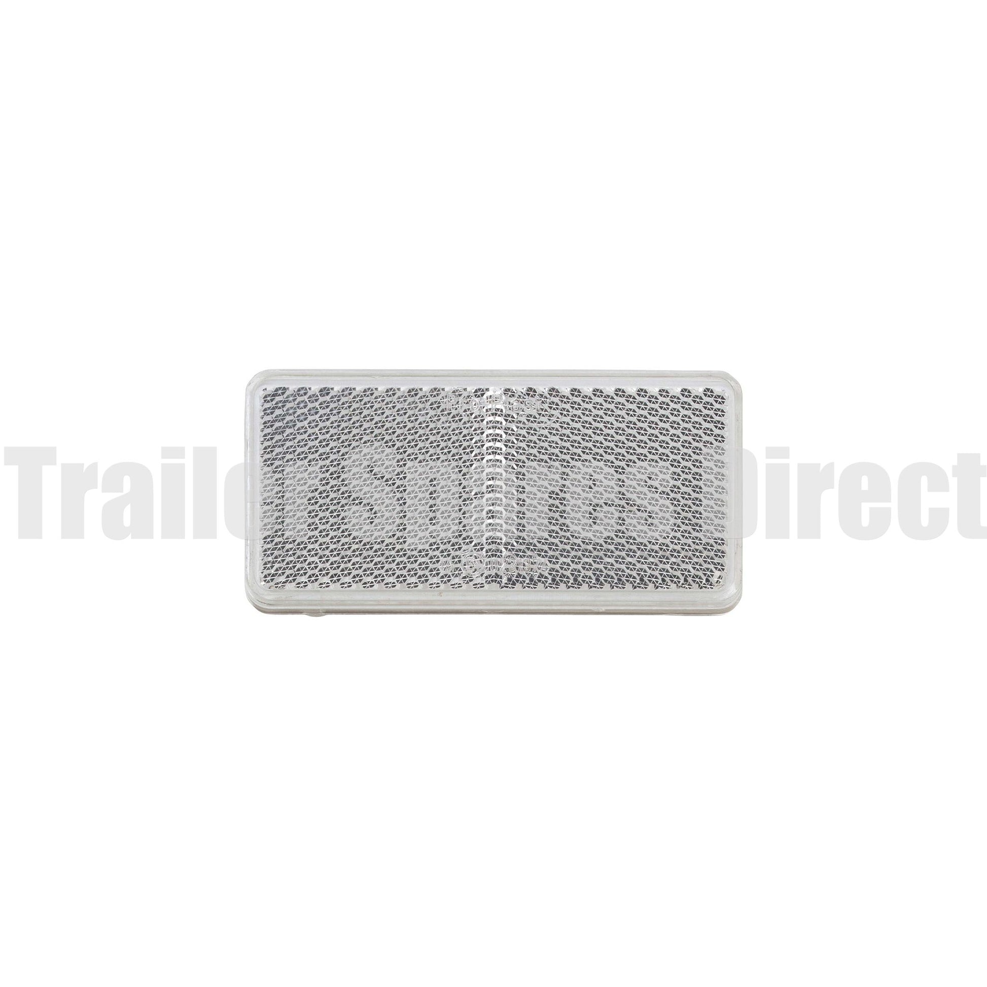 Narva reflector 94 x 44mm rectangle adhesive - Clear - Trailer Spares Direct