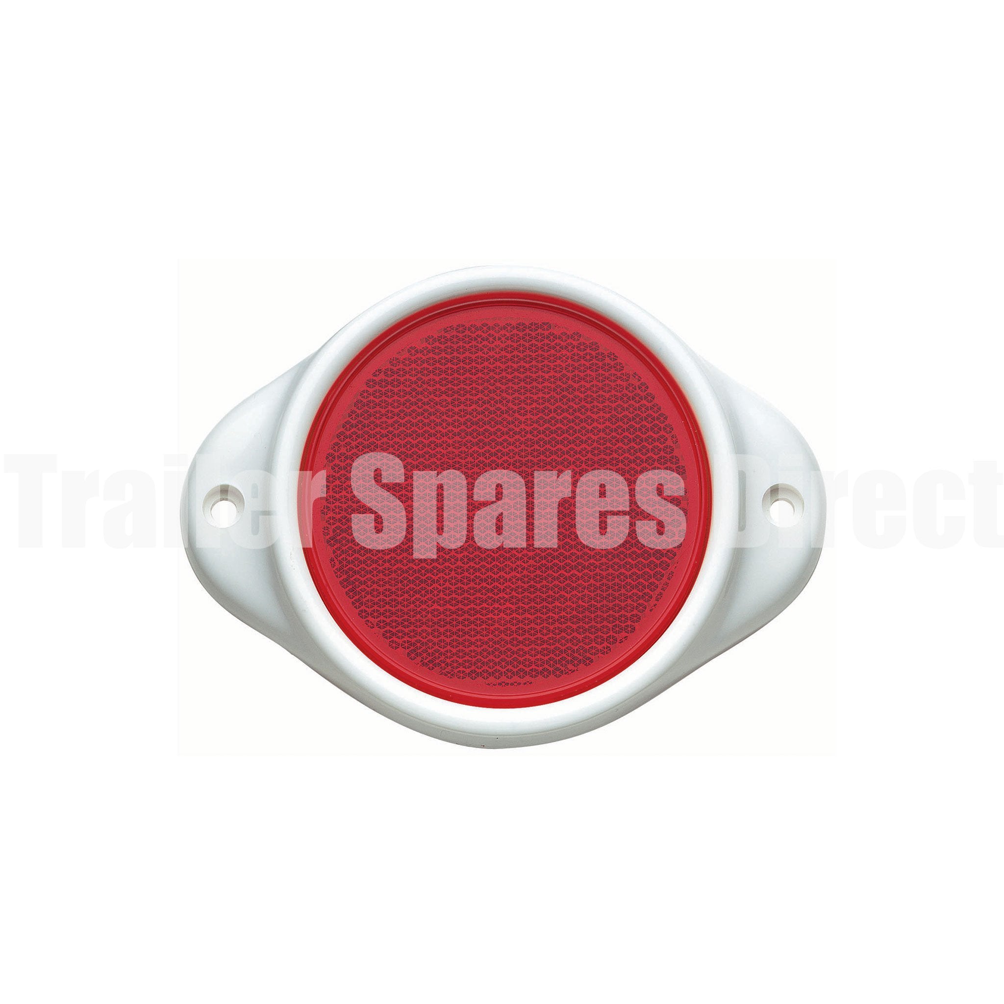 Narva red reflector in white plastic screw mount housing 80mm. 