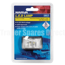 Narva 10-33volt LED white front end outline marker with black base - Trailer Spares Direct