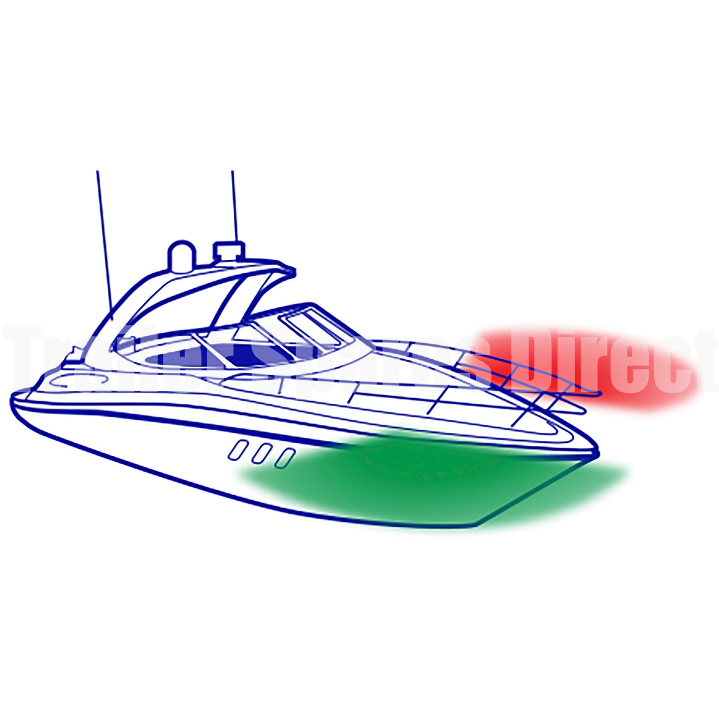 Narva Marine Navigation LED White Lamps Red and Green Lens 9-33v - Trailer Spares Direct