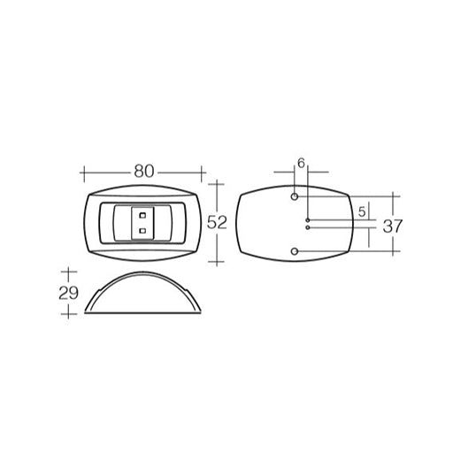Narva Nautical Mile LED Stern Black Lamp 9-33v - Trailer Spares Direct