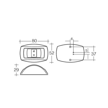 Narva Nautical Mile LED Stern Black Lamp 9-33v - Trailer Spares Direct