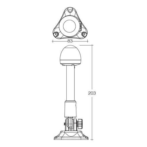 Narva 8 inch LED Fold Down Anchor Lamp 9-33v