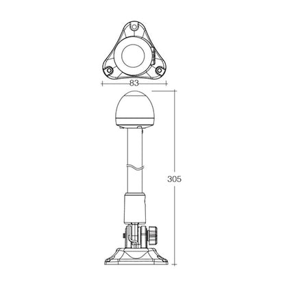 Narva 12 inch LED Fold Down Anchor Lamp 9-33v - Trailer Spares Direct