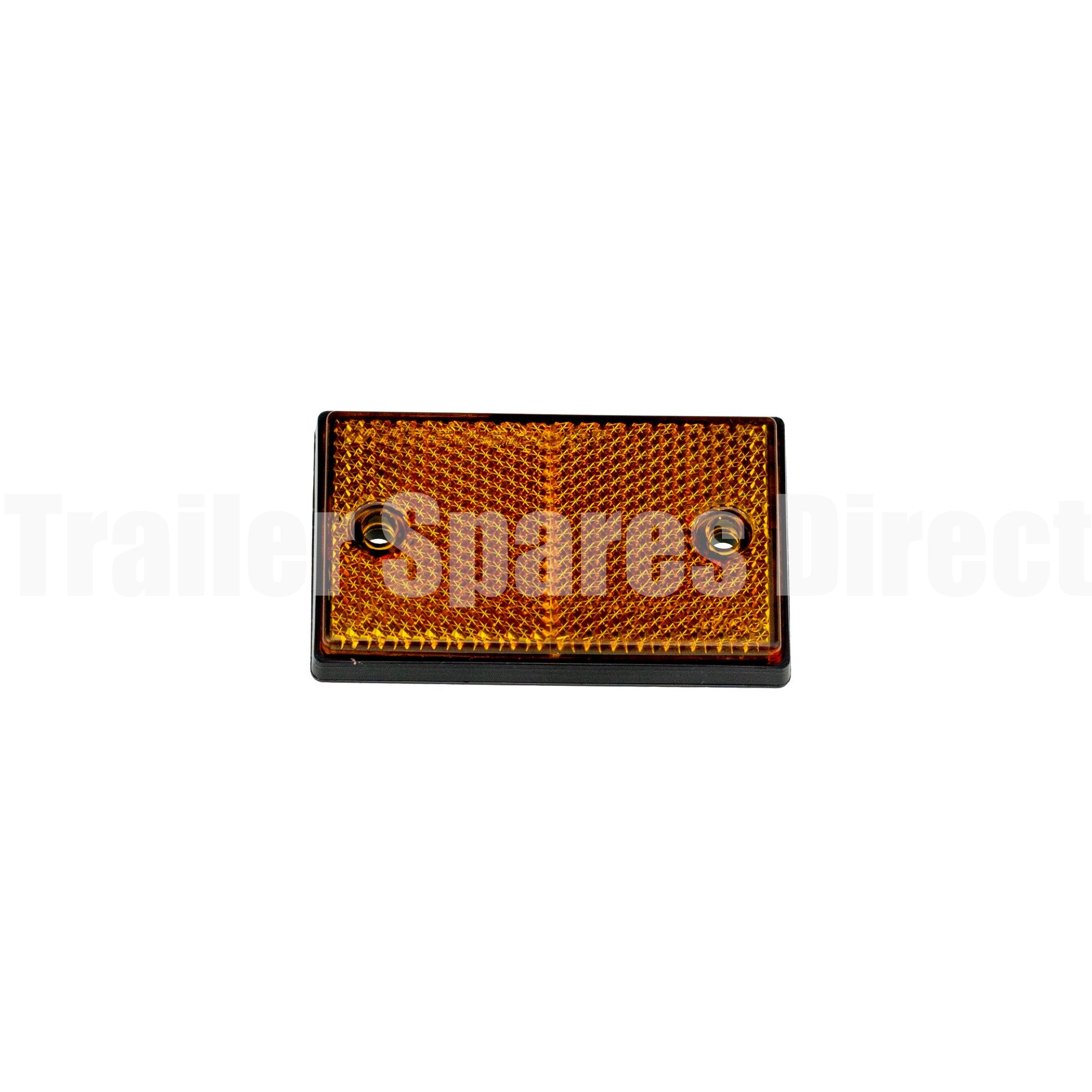 Trailer Reflector amber rectangle 75 x 45mm screw or adhesive