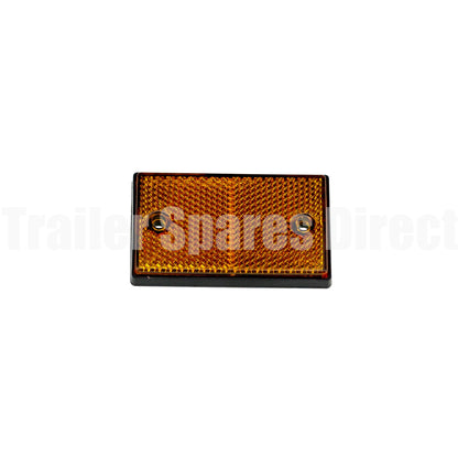 Reflector 75 x 45mm rectangle screw or adhesive - Amber - Trailer Spares Direct