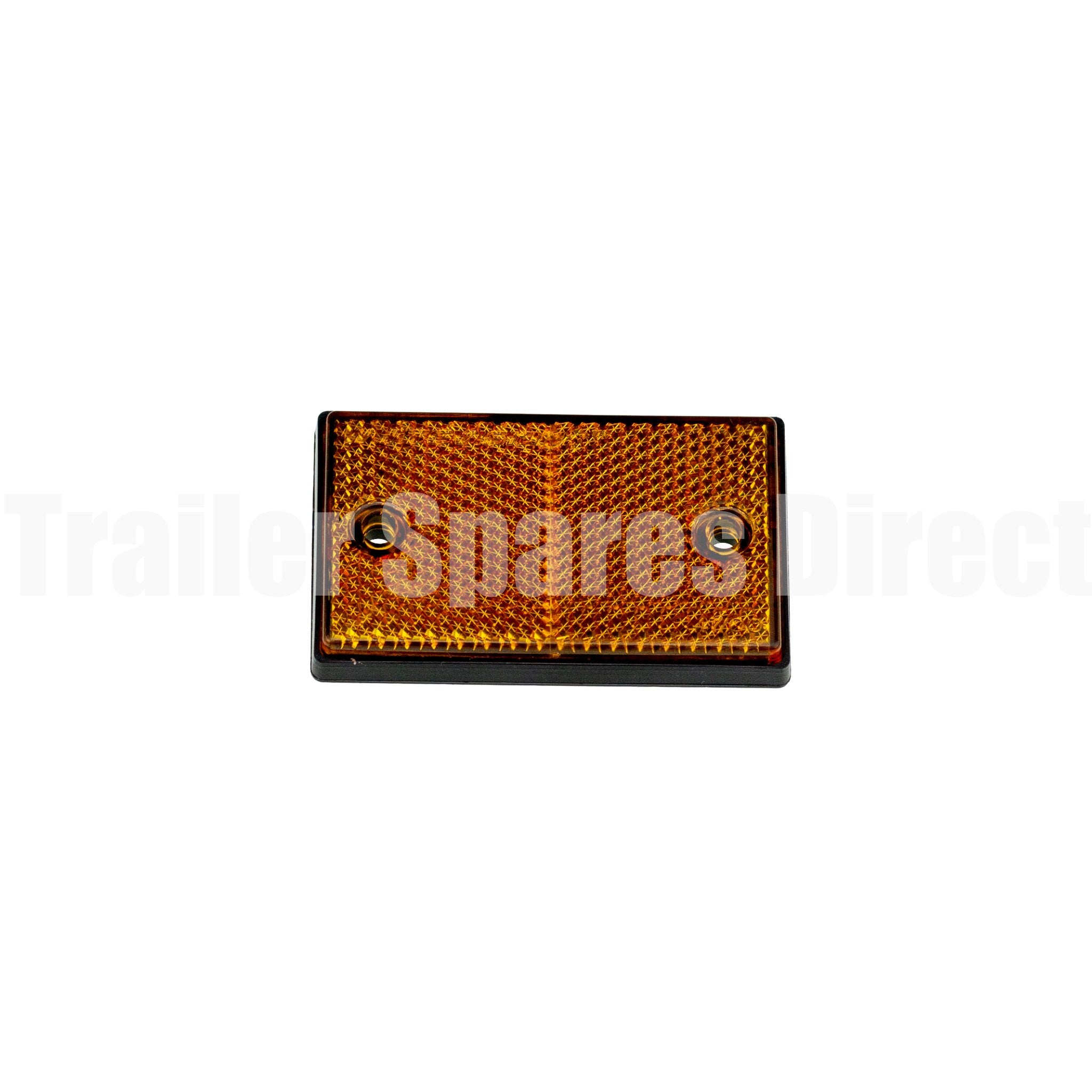 Reflector amber rectangle 75 x 45mm screw or adhesive