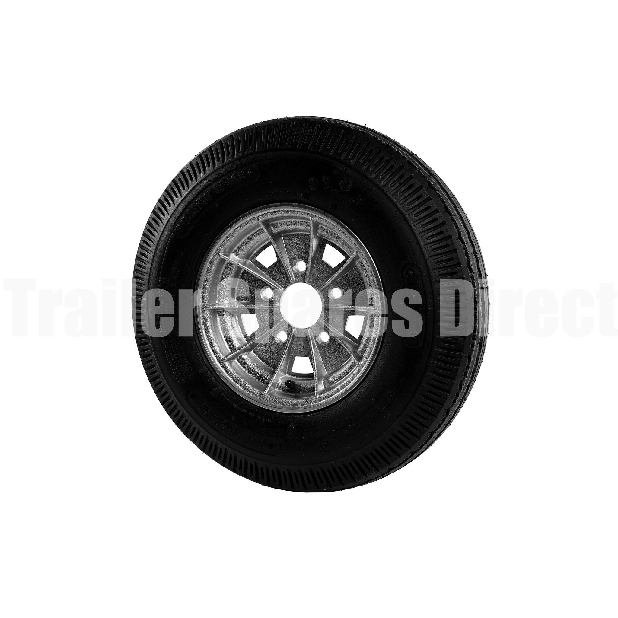 Assembled 10 inch alloy rim and tyre HT pattern