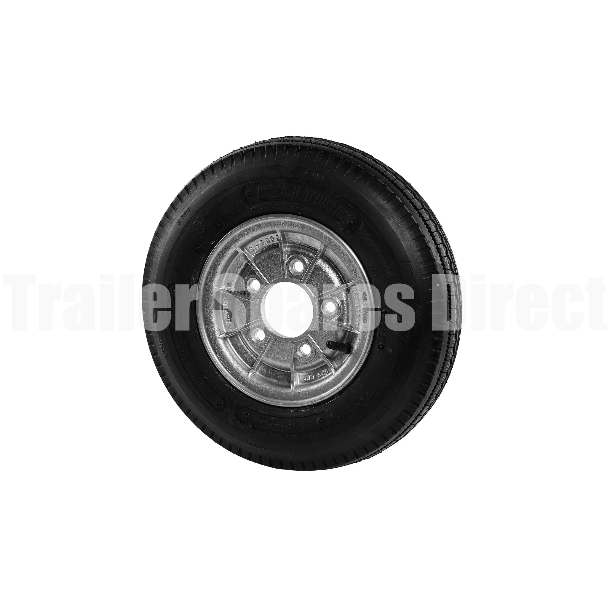 Assembled 8 inch alloy rim HT pattern with tyre
