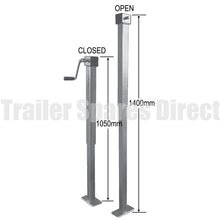 Side winding adjustable stand with loose handle - 1.4m height - capacity 1000kg - Trailer Spares Direct