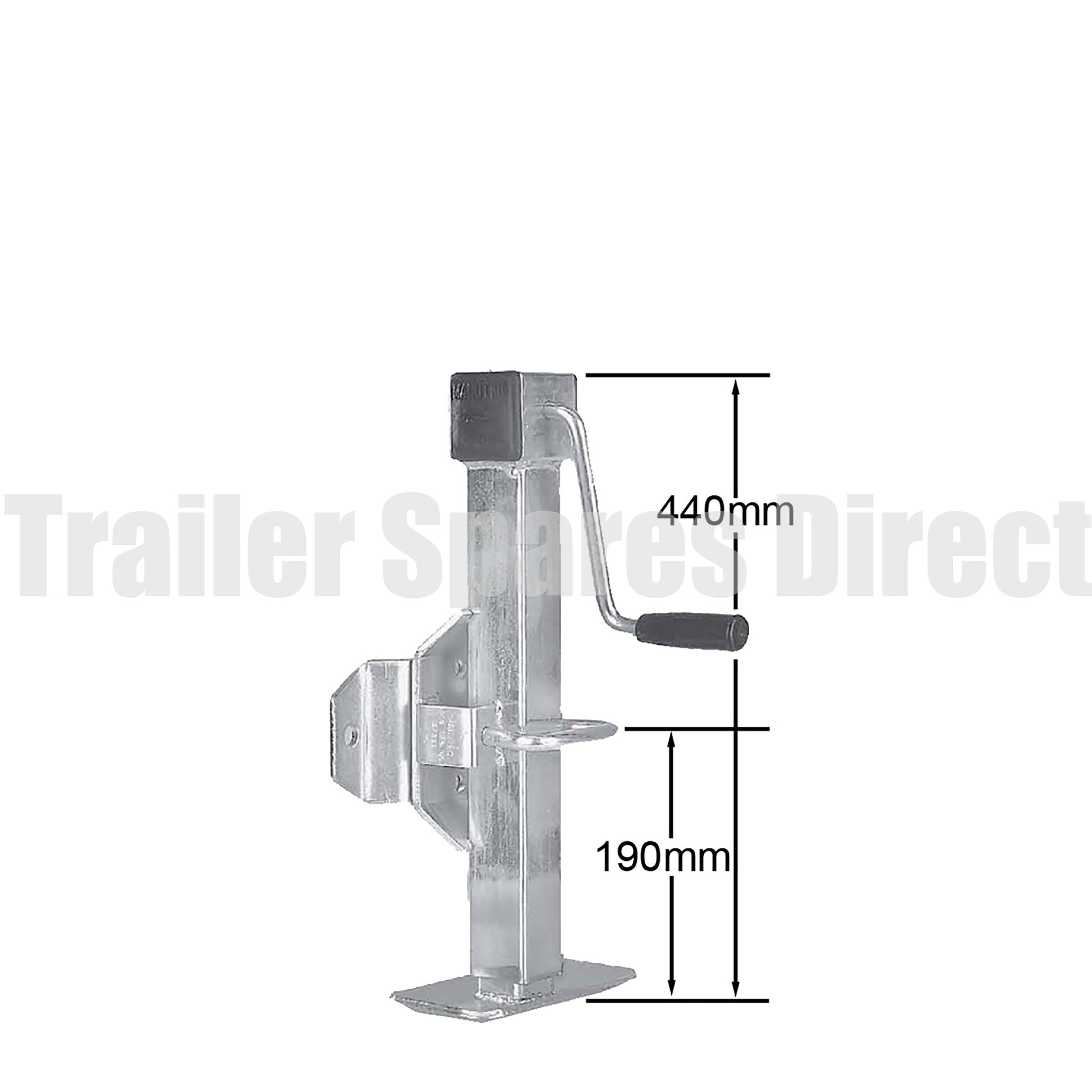 Side winding adjustable stand with swivel bracket - capacity 750kg - Trailer Spares Direct