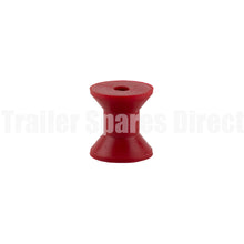Bow roller 3 inch red poly - 17mm centre - Trailer Spares Direct