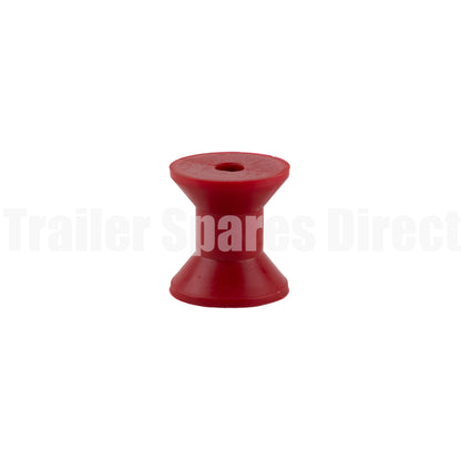 Bow roller 3 inch red poly - 17mm centre - Trailer Spares Direct