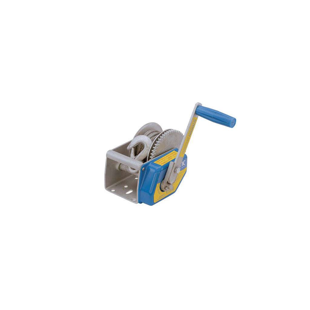 Boat trailer winch with cable