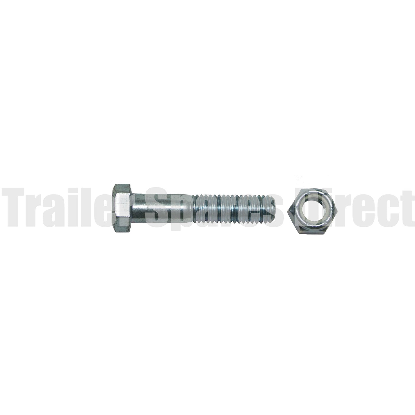 Trailer coupling bolt and nut 2.5 inch x 0.5 inch high tensile - Trailer Spares Direct