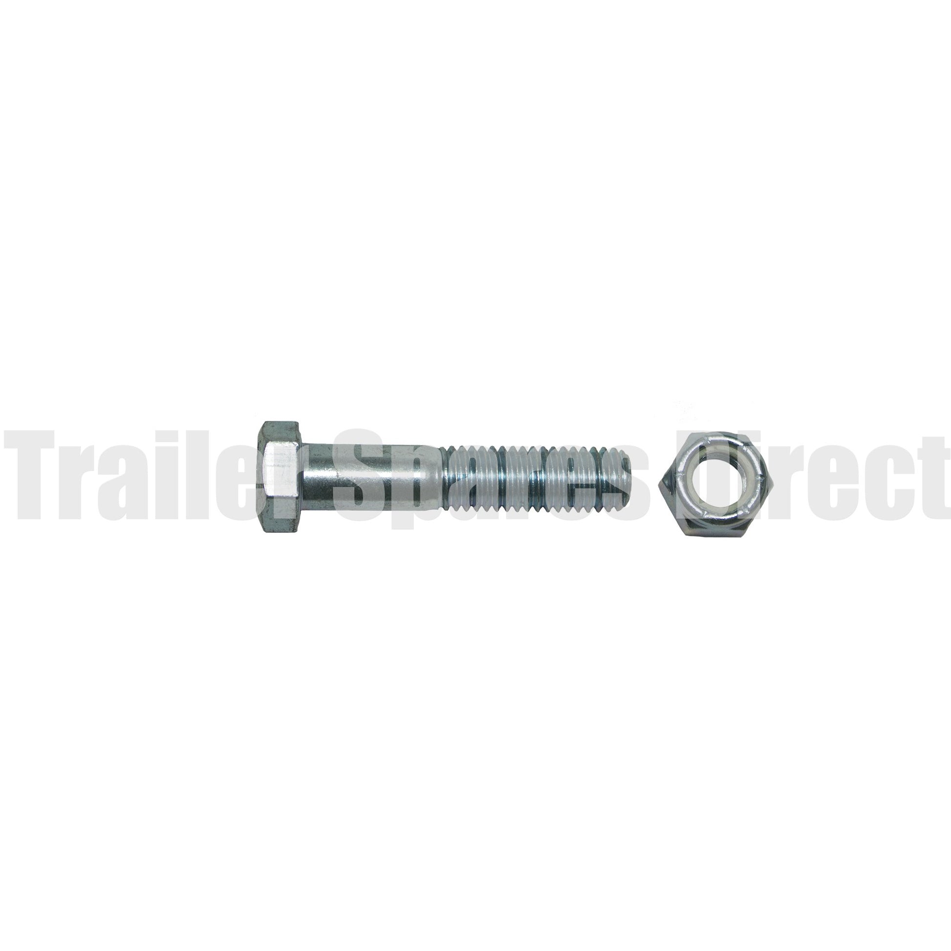 Trailer coupling bolt and nut 2.5 inch x 0.5 inch high tensile - Trailer Spares Direct