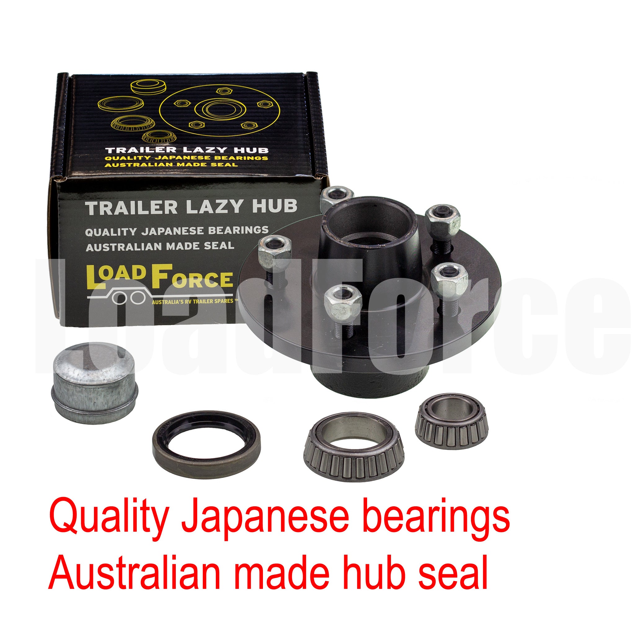 LoadForce 6 inch lazy hub assembly Commodore 5 stud slimline (Ford) bearing