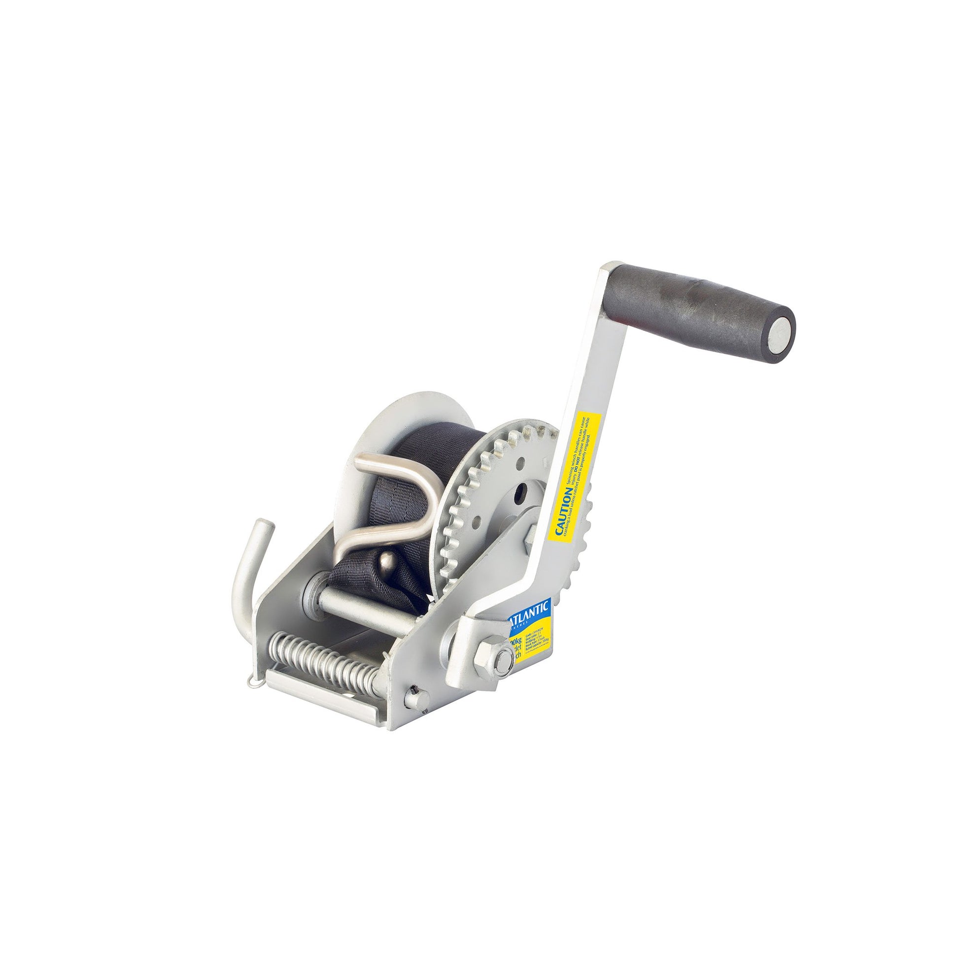 Tinny Winch with Webbing and S Hook 3:1 - Trailer Spares Direct