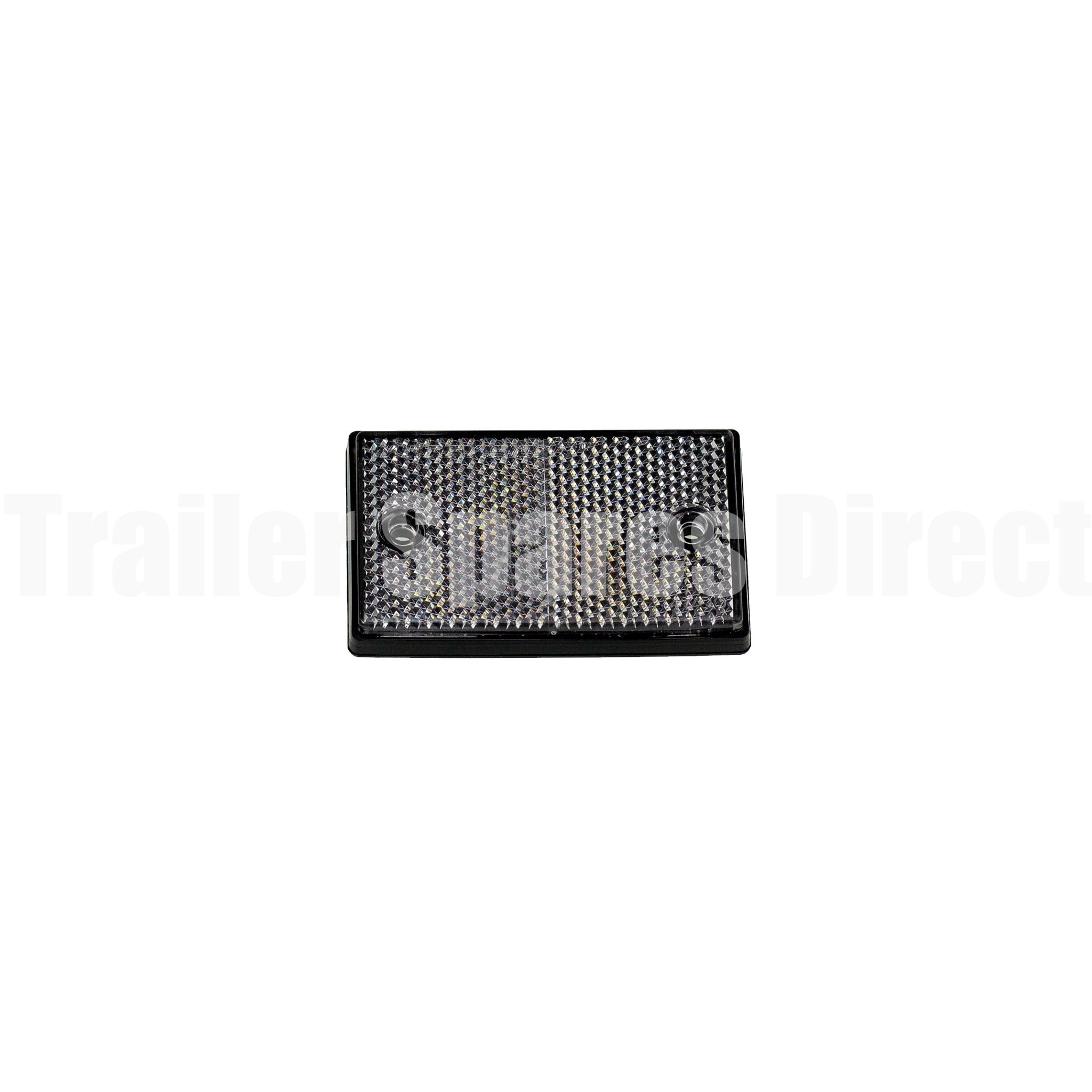 Trailer Reflector clear rectangle 75 x 45mm screw or adhesive