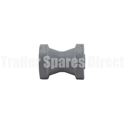 Bow roller 3 inch grey non-marking rubber 16mm bore - Trailer Spares Direct