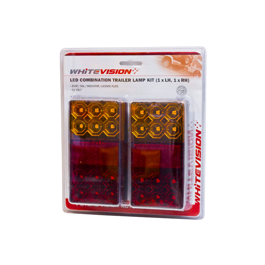 Combo Trailer Lamp Rectangle with Licence Plate Light - Trailer Spares Direct