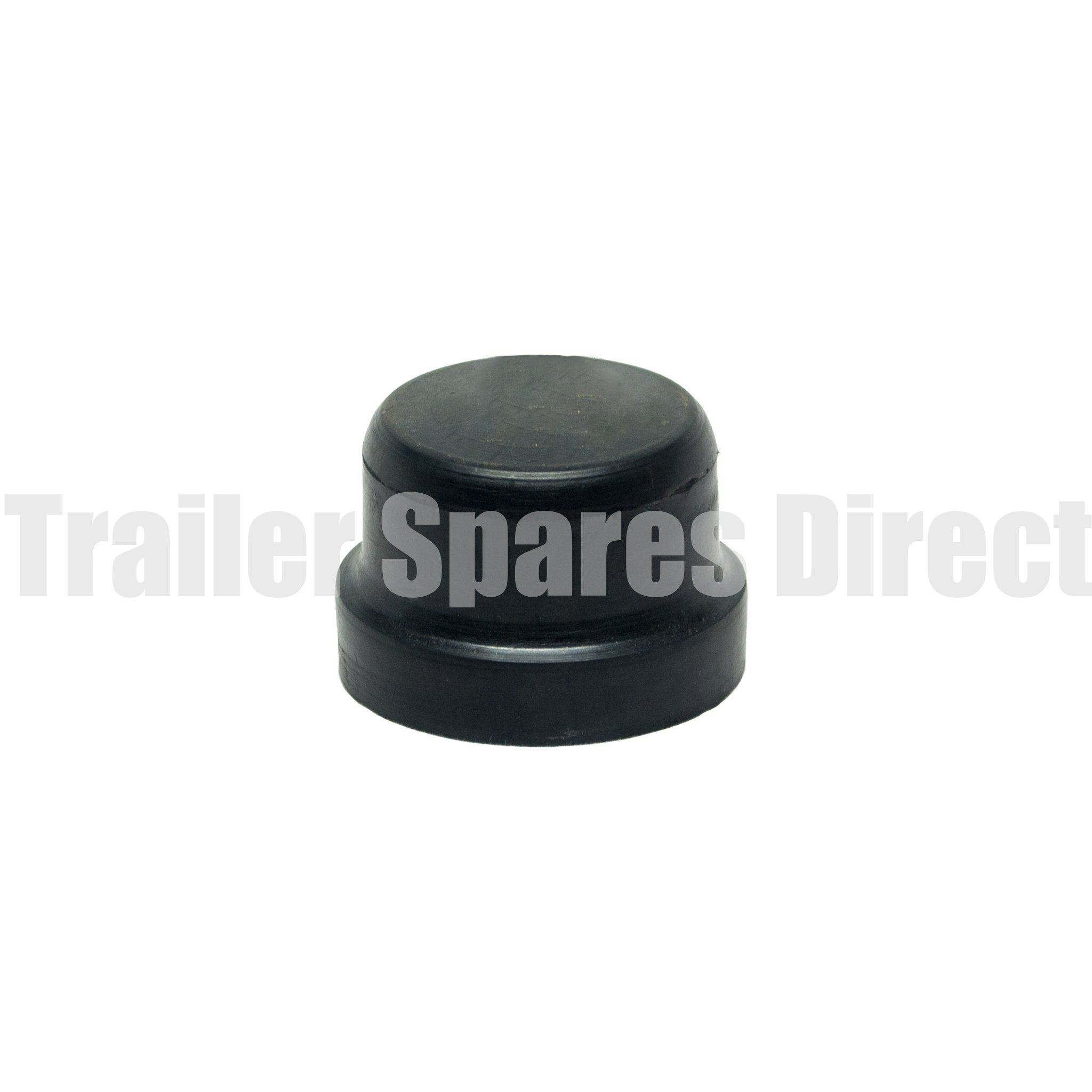 black rubber dust cap for Velox-style trailer hubs