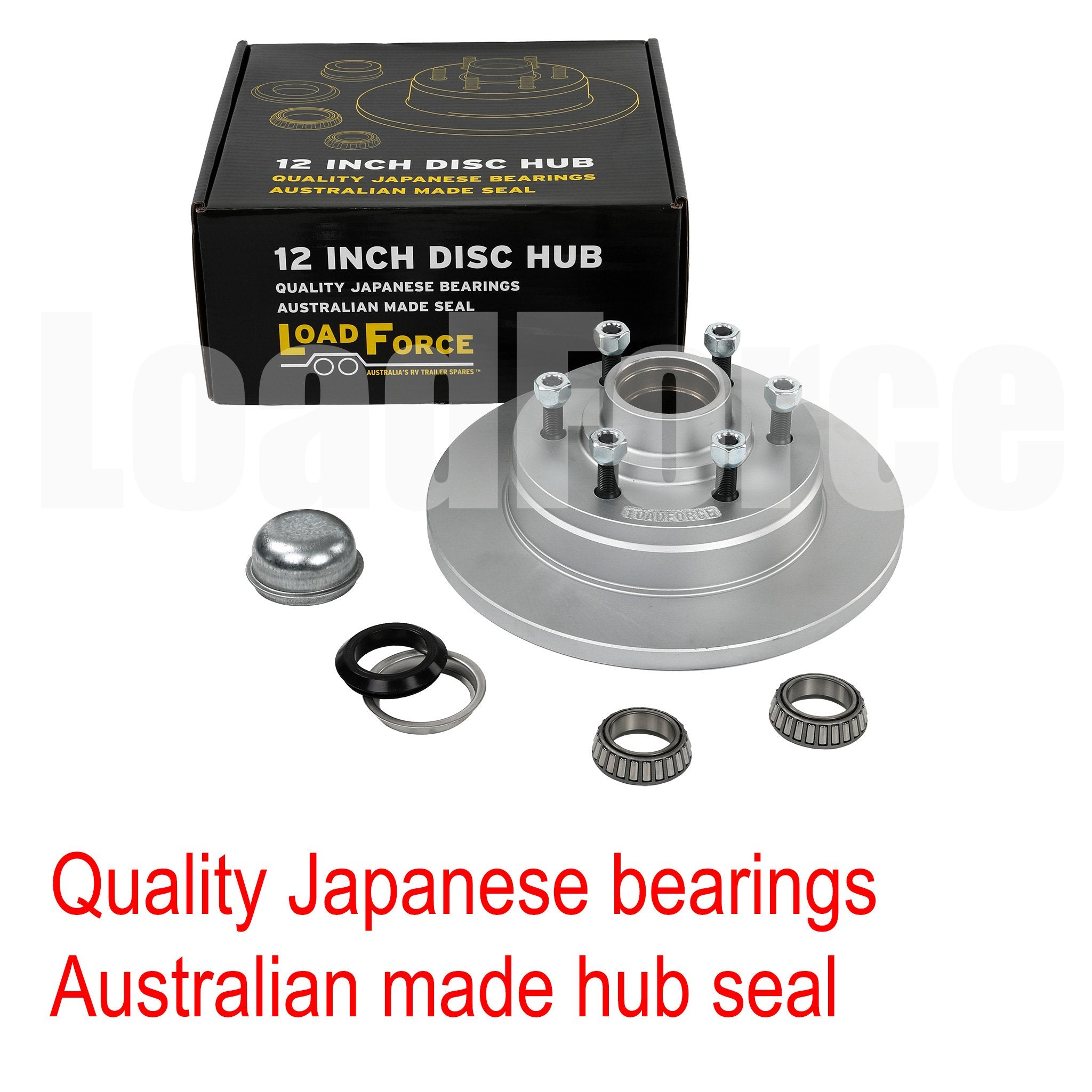 Trailer 12inch Disc hub 6 stud parallel bearing