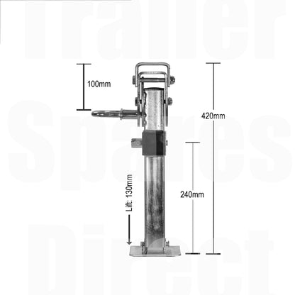 Drop Leg Quick Release 420mm with 130mm Lift - Trailer Spares Direct