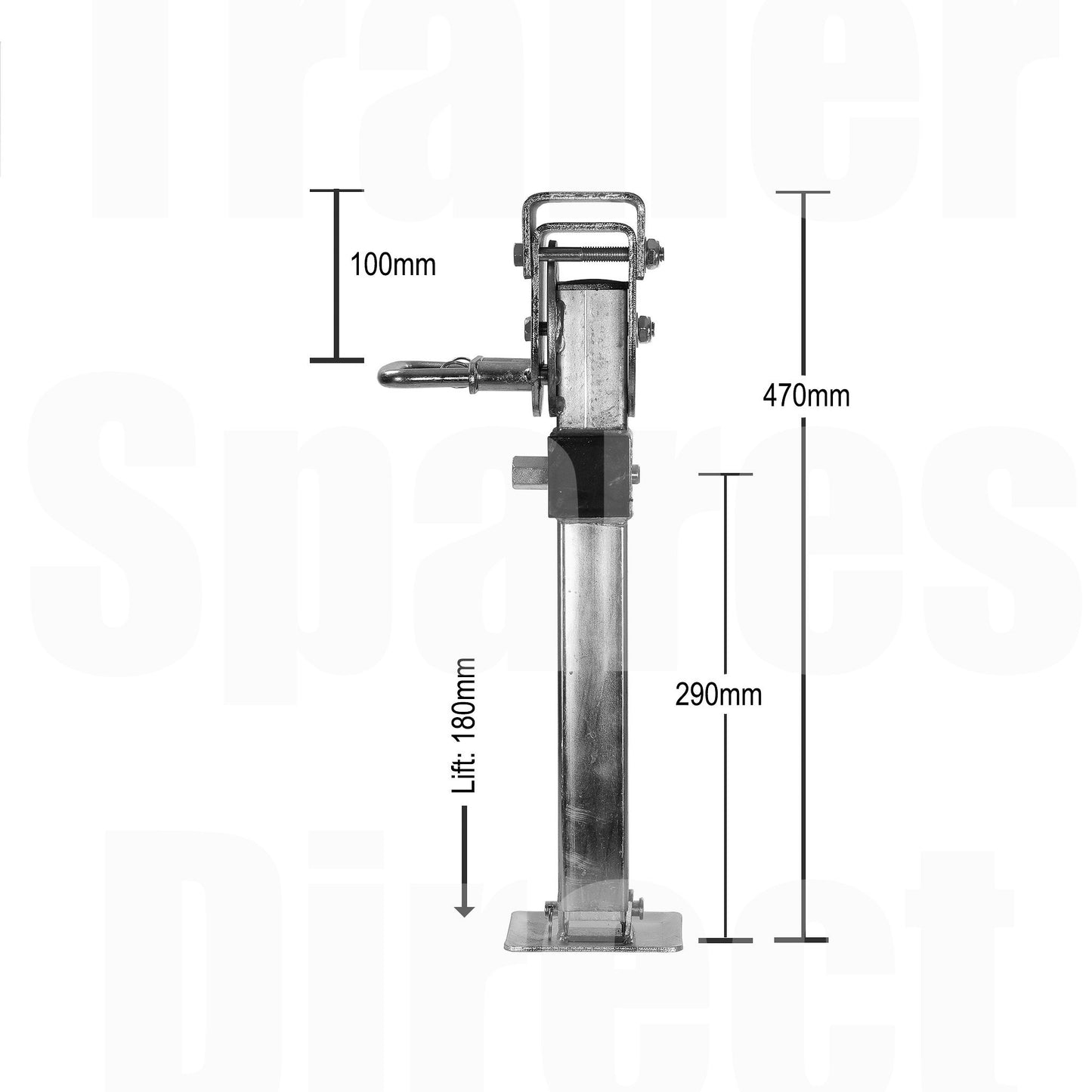 Drop Leg Quick Release 470mm with a 180mm Lift - Trailer Spares Direct