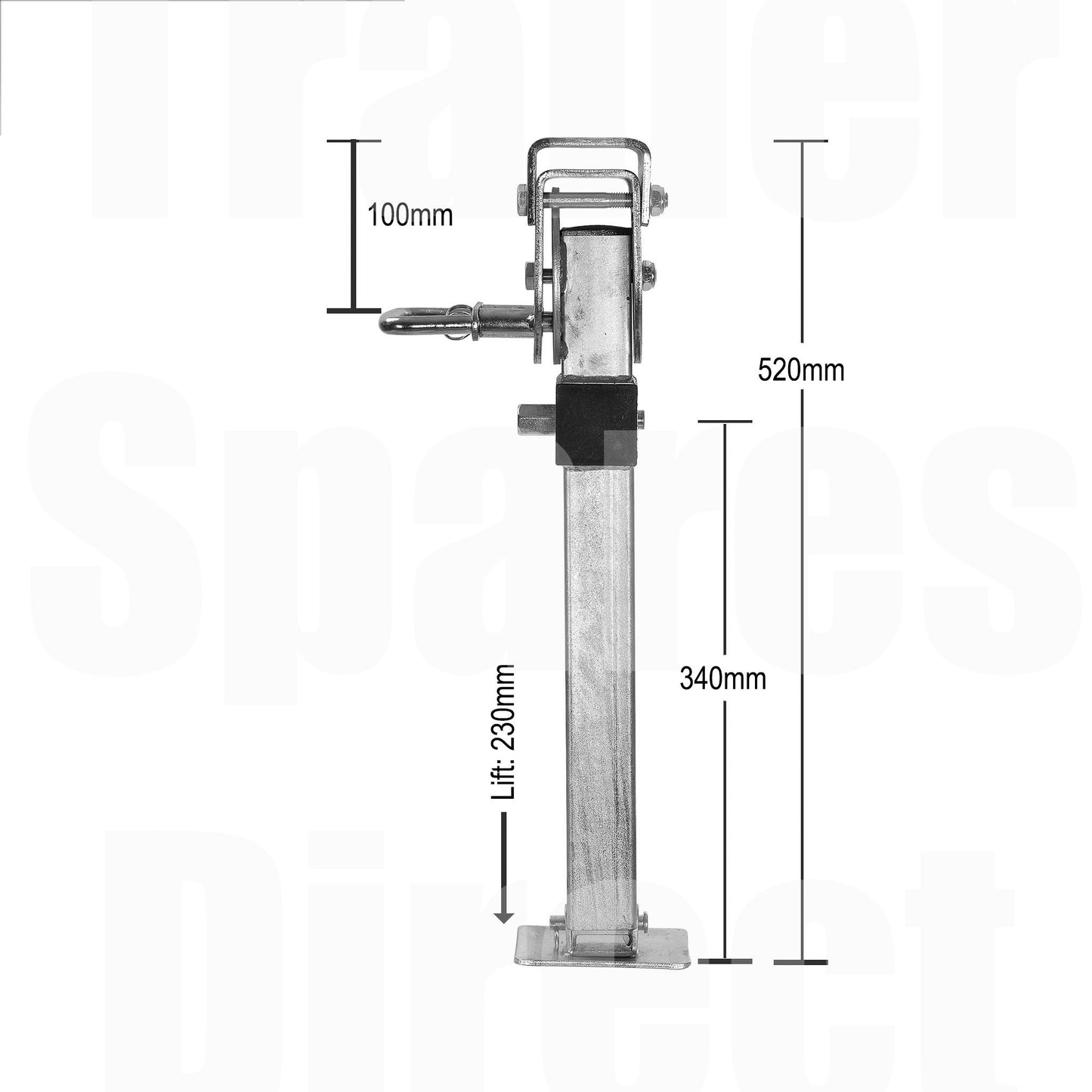 Drop Leg Quick Release 520mm with a 230mm - Trailer Spares Direct