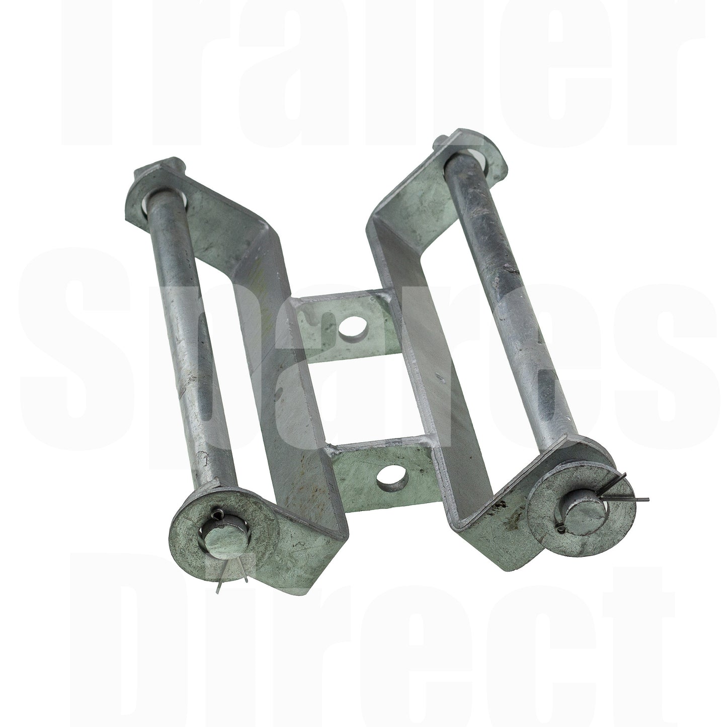 Double Roller Bracket 12 inch Galvanised includes Spindles - Trailer Spares Direct