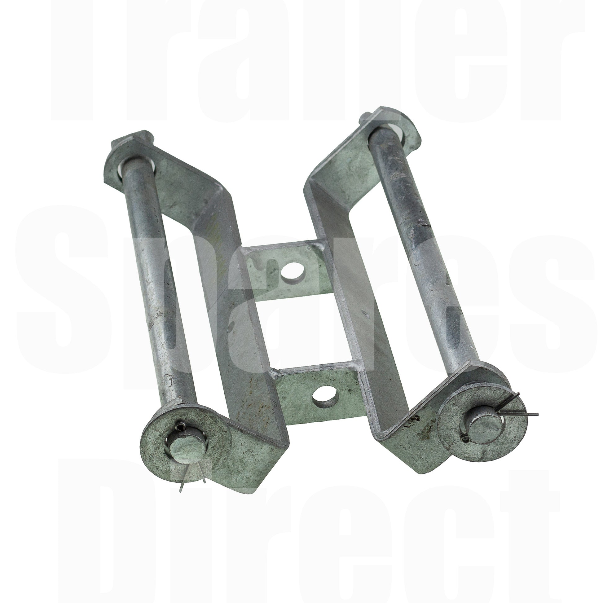 Double Roller Bracket 12 inch Galvanised includes Spindles - Trailer Spares Direct
