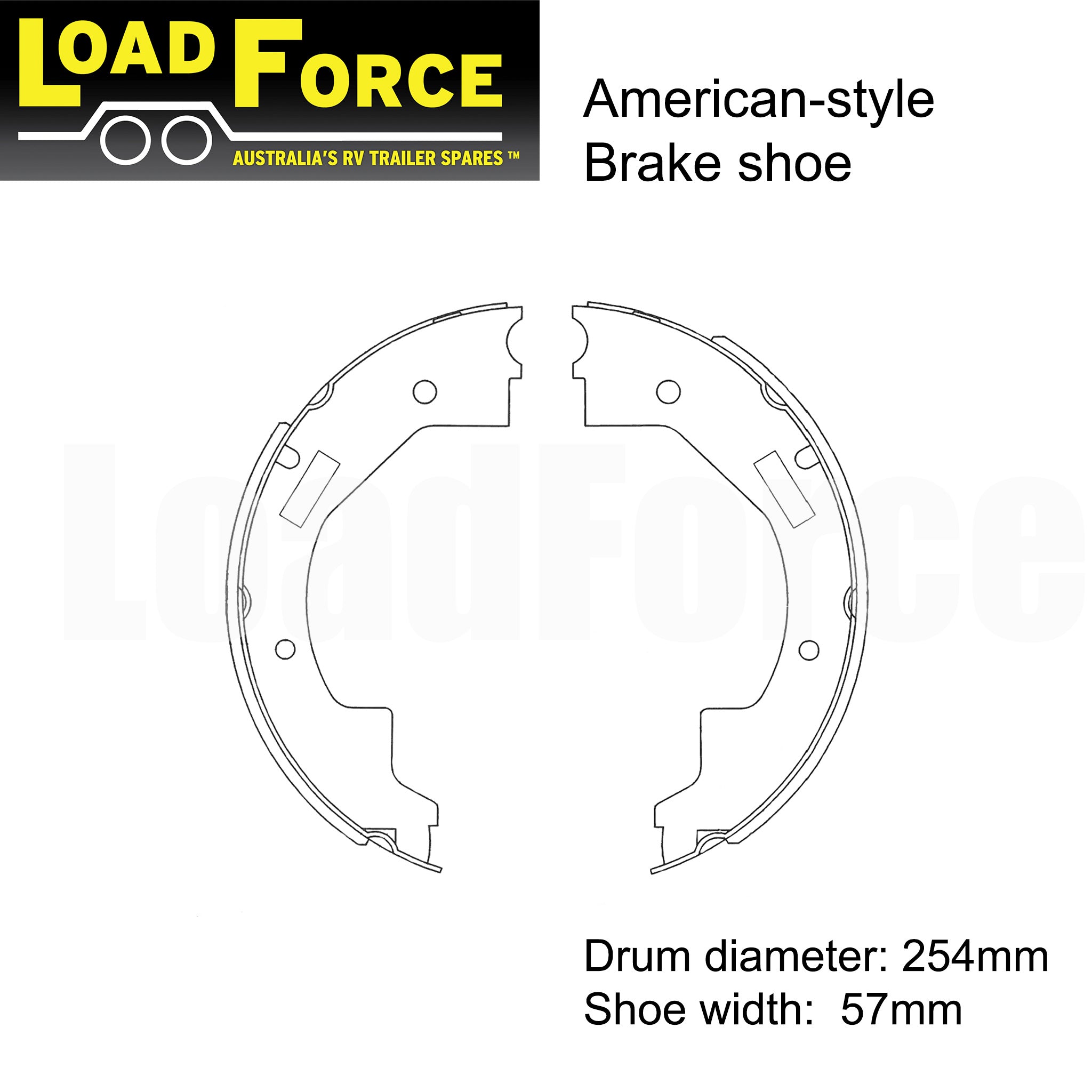 LoadForce 10 x 2.25 inch American Dexter electric brake shoes set of 4