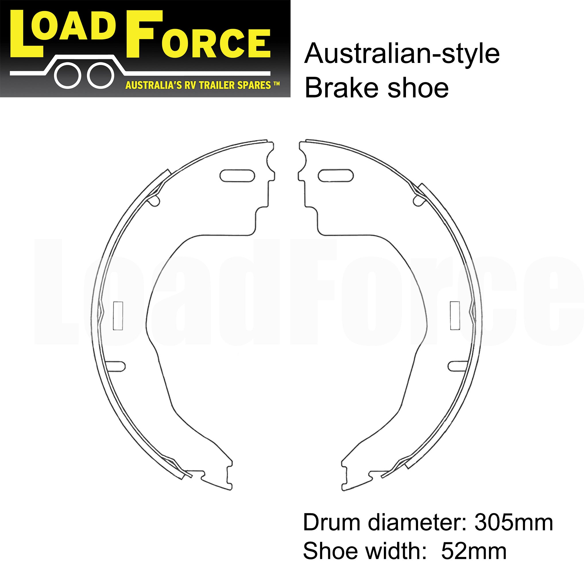 LoadForce 12 x 2 inch standard Australian electric brake shoes set of 4