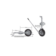 10 inch ‘EASYMOVER’ ratchet driven jockey wheel with swing-up bracket - Trailer Spares Direct