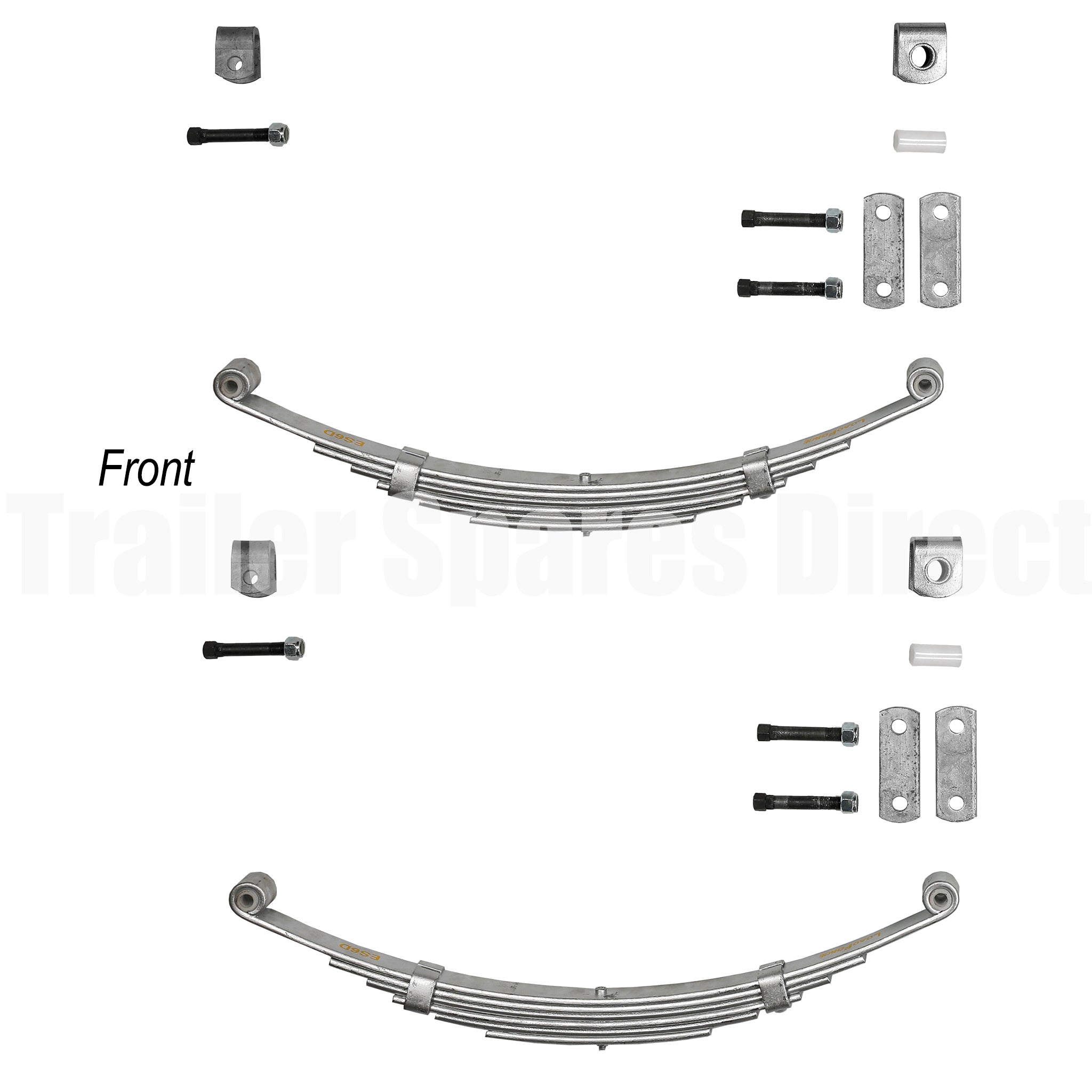 Trailer spring suspension single axle kit