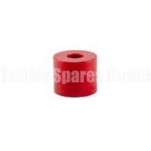 Front end cap 2.5 inch red poly - 17mm centre - Trailer Spares Direct
