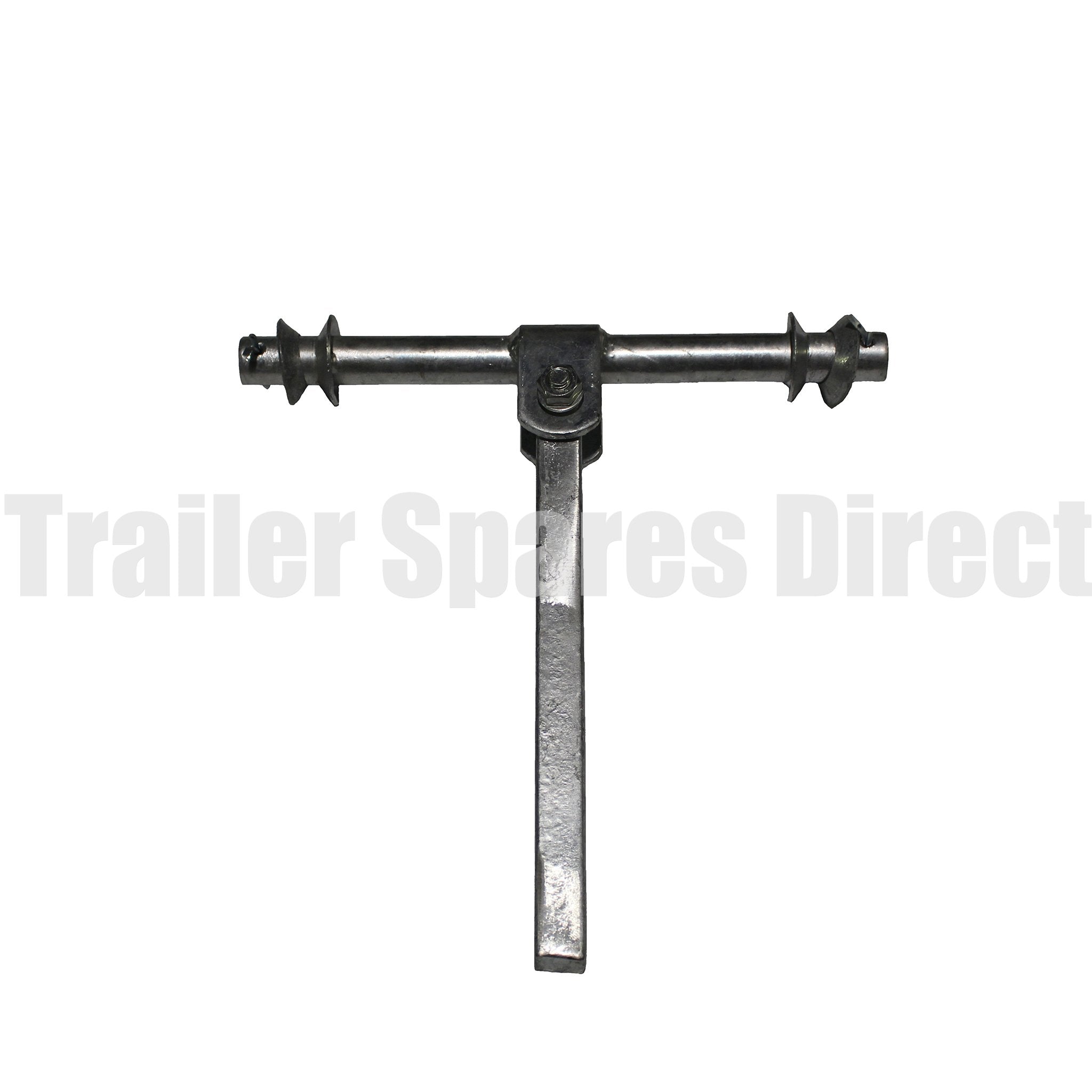 Marine trailer hardware double wobble roller bracket assembly